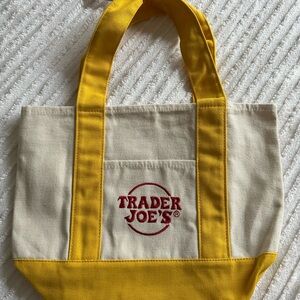 Trader Joe's Yellow and Cream Tote Bag mini